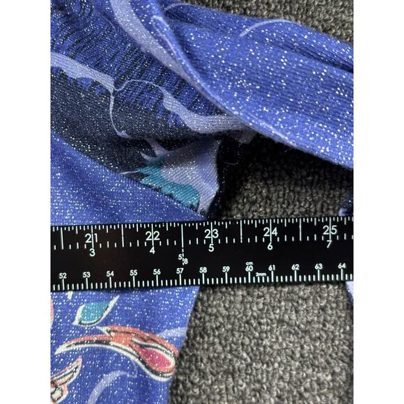 Bleu Knit A- Line Blouse Womens Size 1X Blue Paisley Shimmer 3/4 Sleeve - Picture 6 of 6